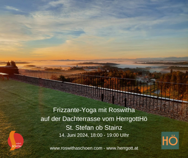 Frizzante-Yoga auf der Dachterrasse vom HerrgottHö, St. Stefan ob Stainz