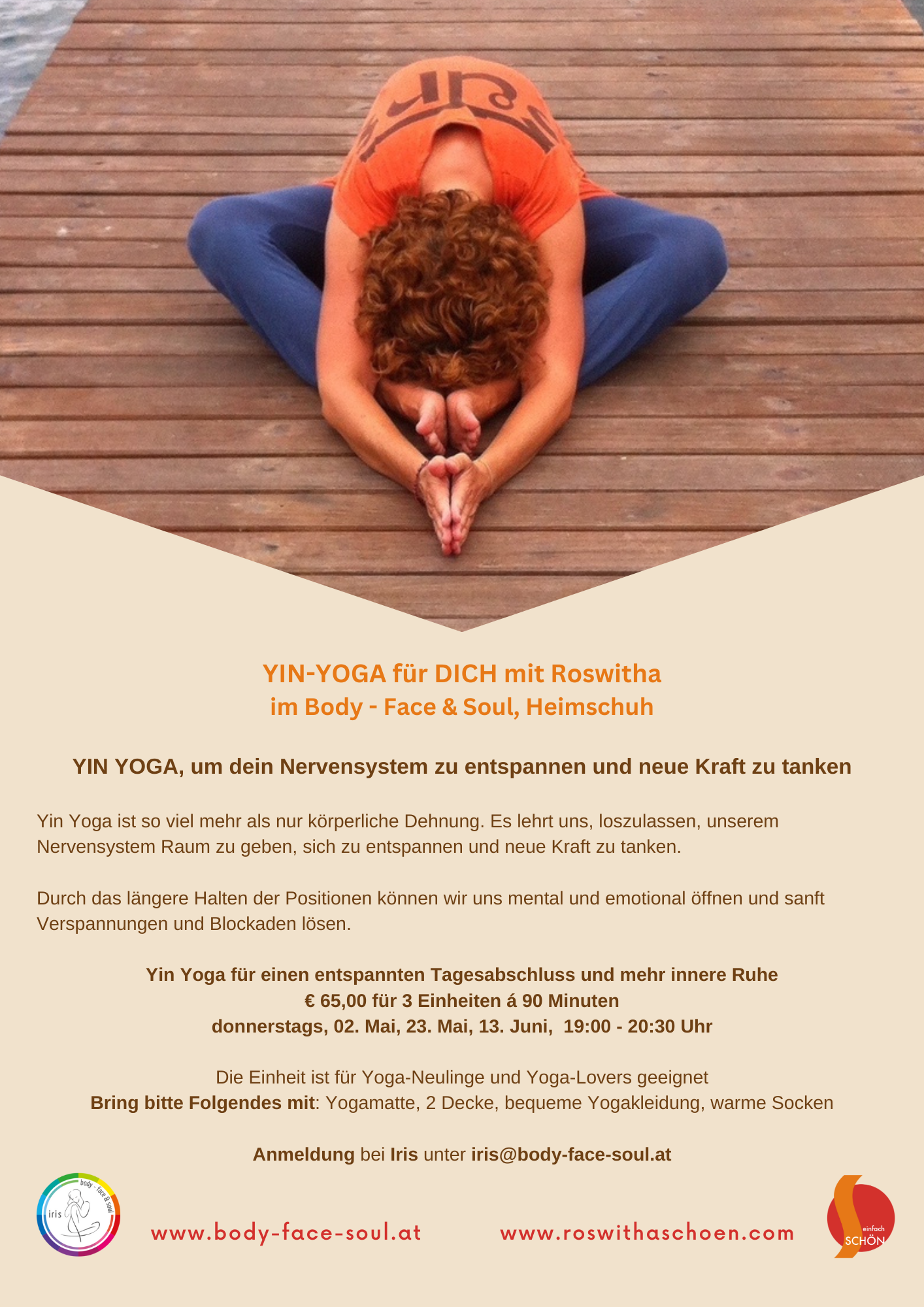 YIN-YOGA für DICH im Body - Face & Soul, Heimschuh