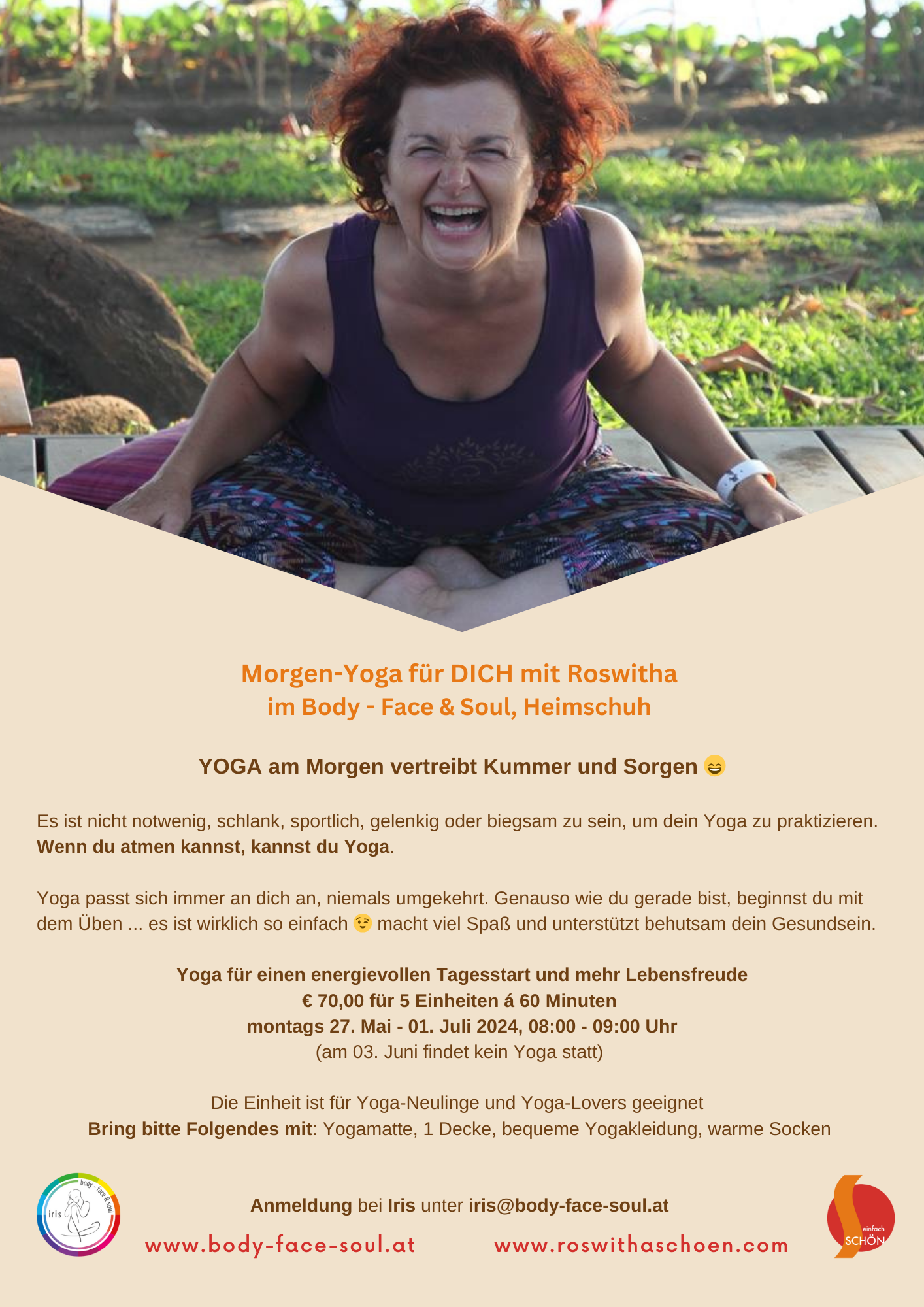 YOGA am Morgen vertreibt Kummer und Sorgen, Heimschuh