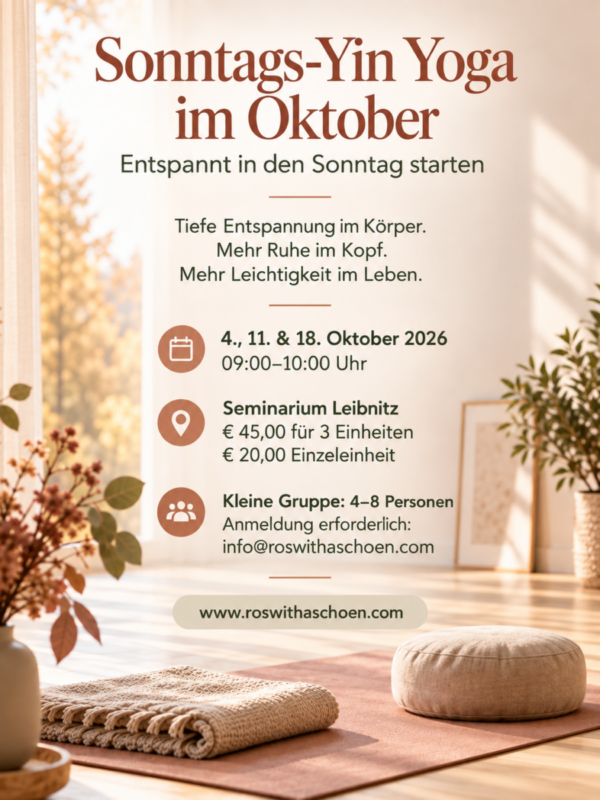 Sonntags-Yin Yoga im Oktober, Seminarium Leibnitz